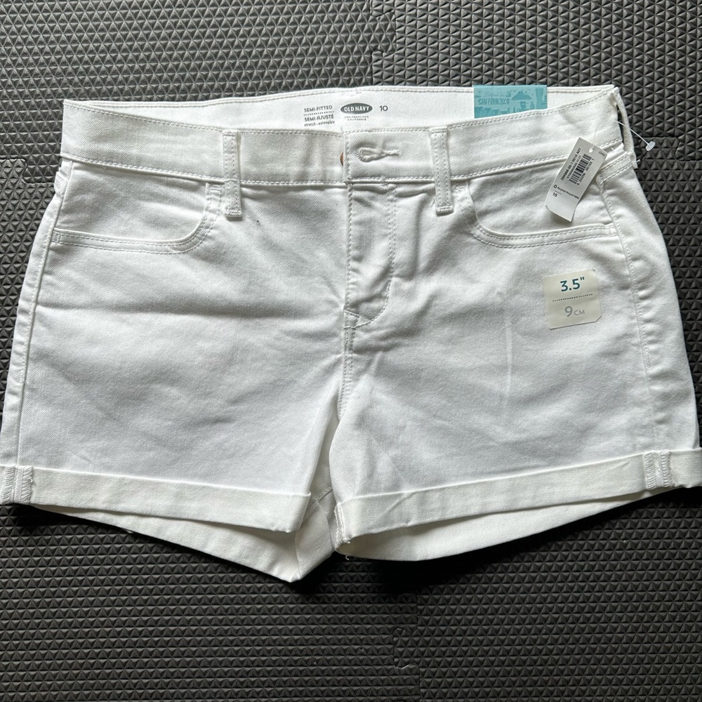 White Women's Jean Shorts - Classic Cuffed Denim